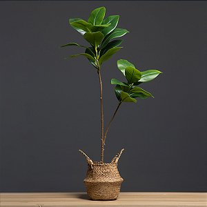 Planta Artificial Árvore Ficus 105cm Duas Folhas